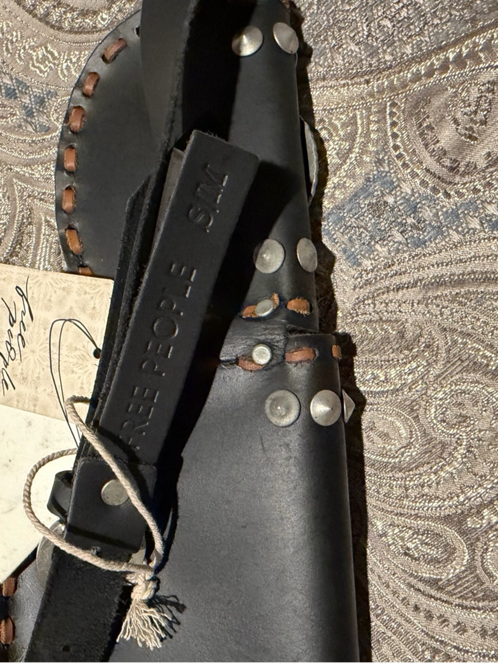 Free People Lucky Stars Pocket Belt Leather 🔥 Size S-M - Picture 4 of 5